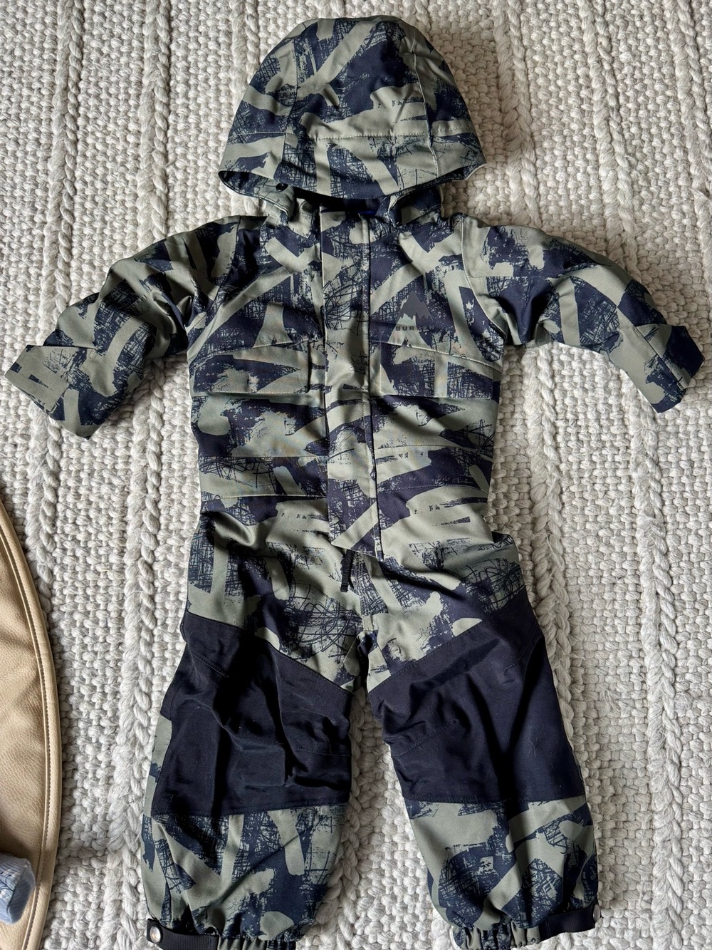 Burton Olive Green & Black Patterned Kids Snow Bunting